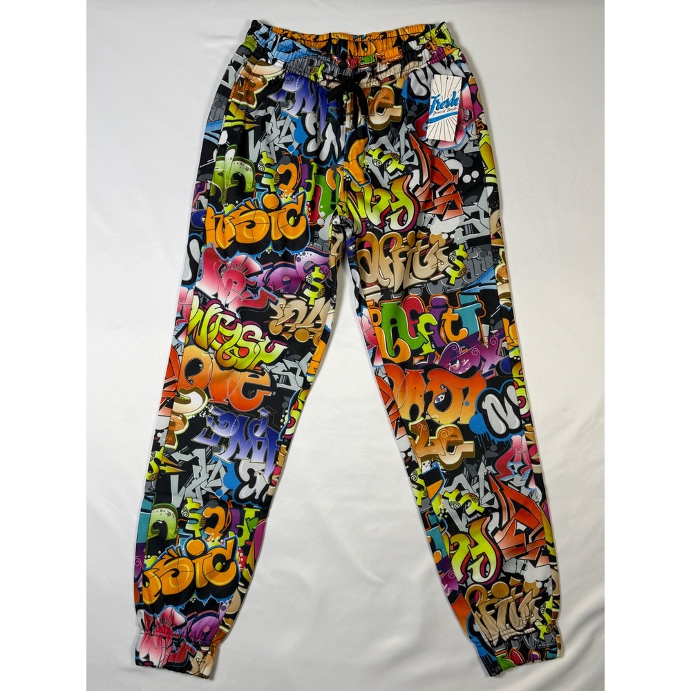 Fresh Prints of Bel Air Graffiti Print‎ Jogger Pants Drawstring Waist Size Small